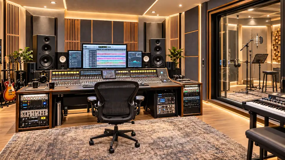 Studio professionnel avec traitement acoustique